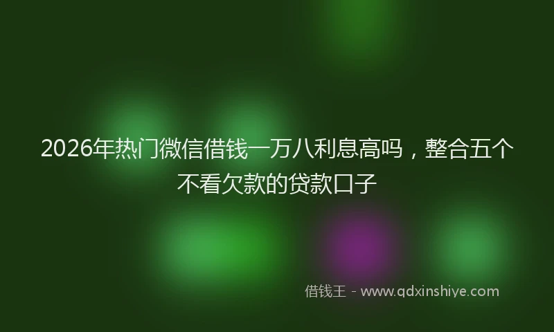 2026年热门微信借钱一万八利息高吗,整合五个不看欠款的贷款口子