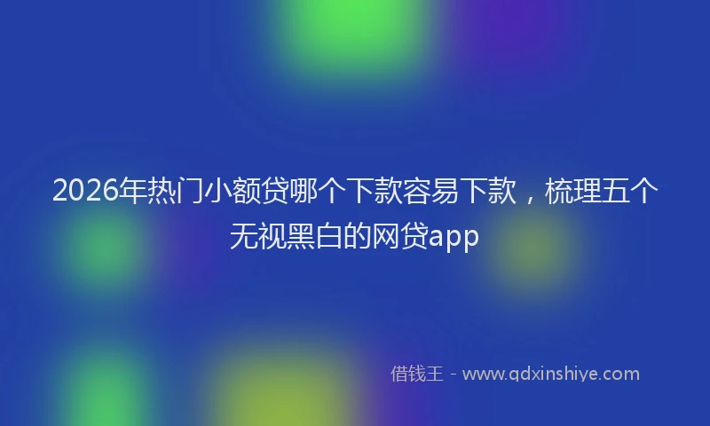2026年热门小额贷哪个下款容易下款，梳理五个无视黑白的网贷app