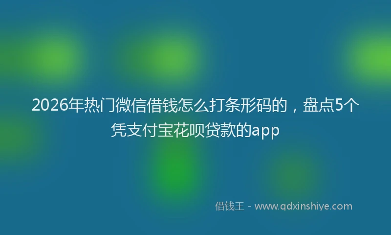 2026年热门微信借钱怎么打条形码的，盘点5个凭支付宝花呗贷款的app
