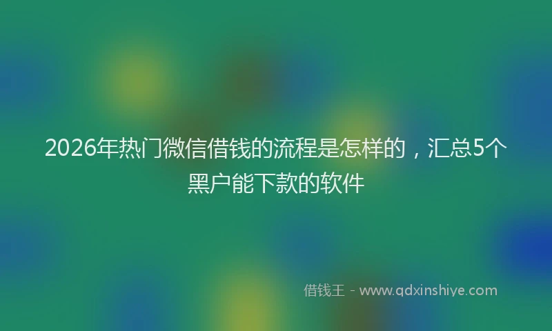 2026年热门微信借钱的流程是怎样的，汇总5个黑户能下款的软件