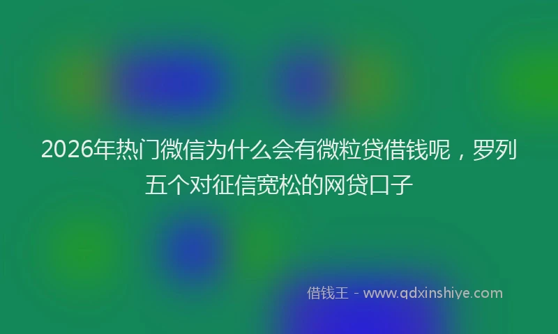 2026年热门微信为什么会有微粒贷借钱呢,罗列五个对征信宽松的网贷口子