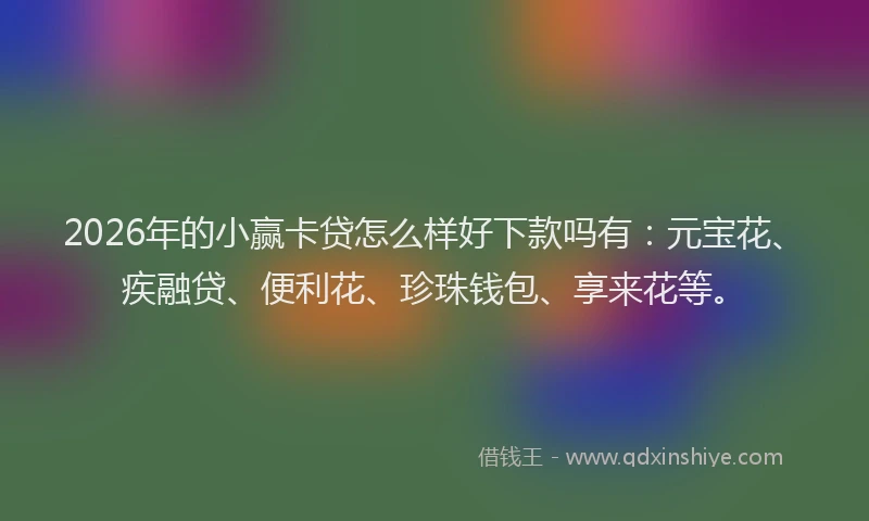 2026年的小赢卡贷怎么样好下款吗有：元宝花、疾融贷、便利花、珍珠钱包、享来花等。