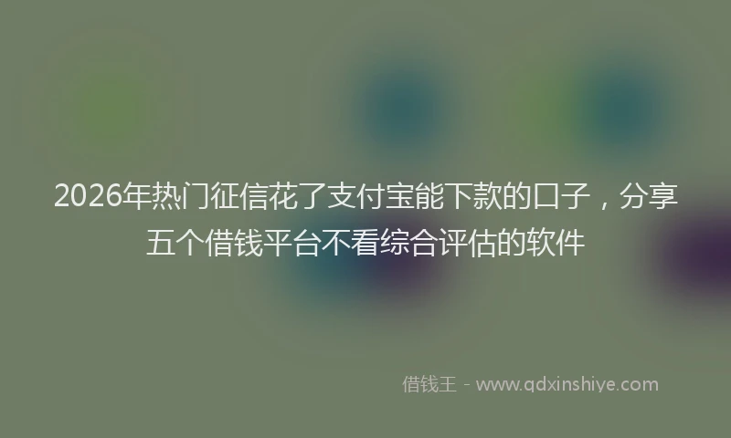 2026年热门征信花了支付宝能下款的口子，分享五个借钱平台不看综合评估的软件
