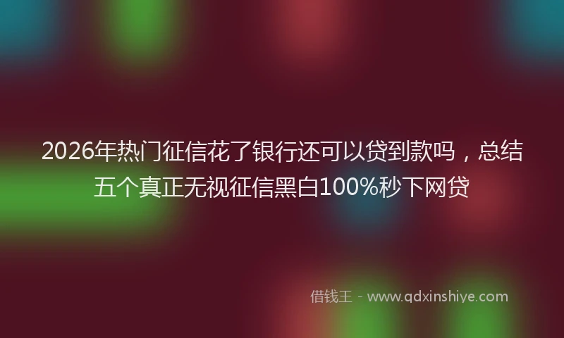 2026年热门征信花了银行还可以贷到款吗，总结五个真正无视征信黑白100%秒下网贷