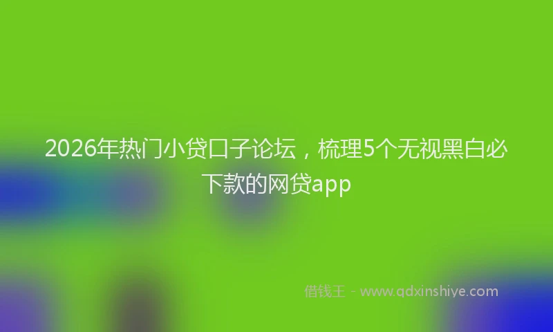 2026年热门小贷口子论坛，梳理5个无视黑白必下款的网贷app