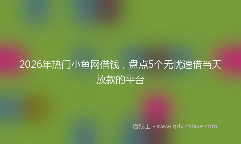 2026年热门小鱼网借钱,盘点5个无忧速借当天放款的平台