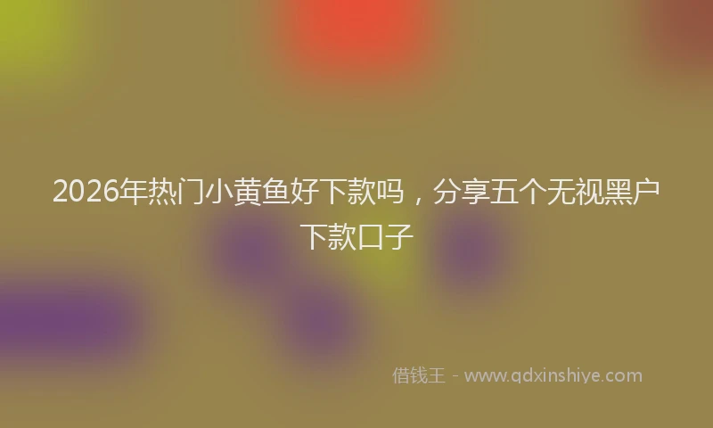 2026年热门小黄鱼好下款吗，分享五个无视黑户下款口子