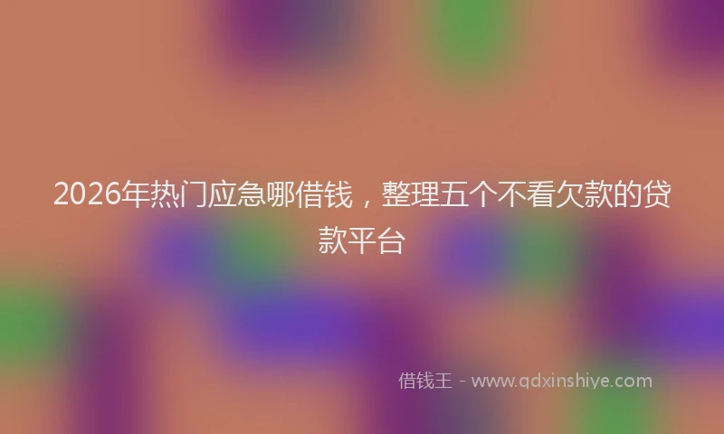 2026年热门应急哪借钱，整理五个不看欠款的贷款平台