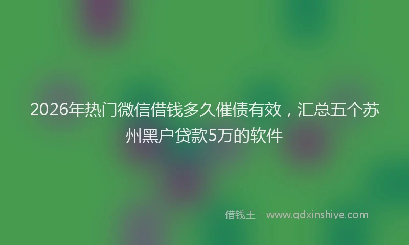 2026年热门微信借钱多久催债有效，汇总五个苏州黑户贷款5万的软件