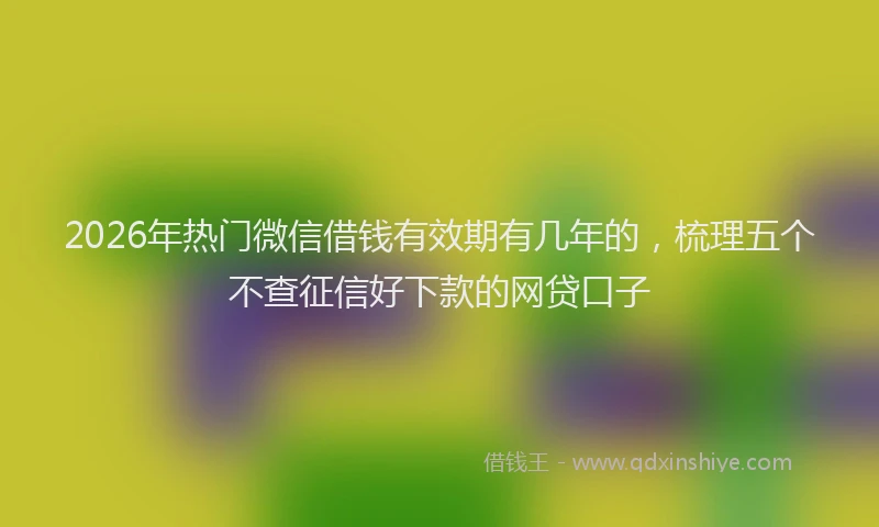2026年热门微信借钱有效期有几年的，梳理五个不查征信好下款的网贷口子