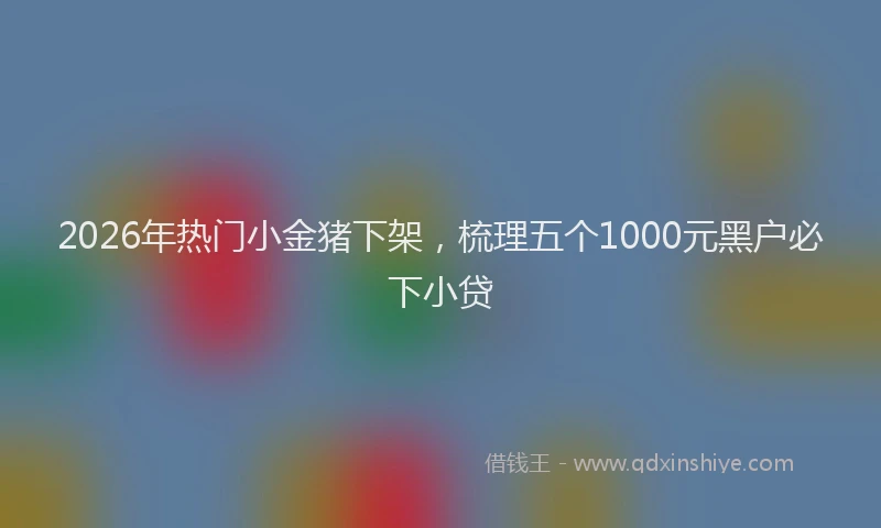2026年热门小金猪下架，梳理五个1000元黑户必下小贷