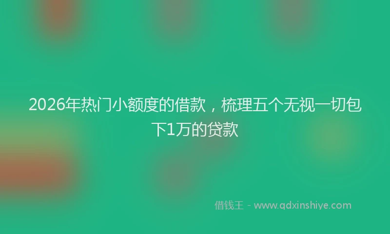 2026年热门小额度的借款，梳理五个无视一切包下1万的贷款