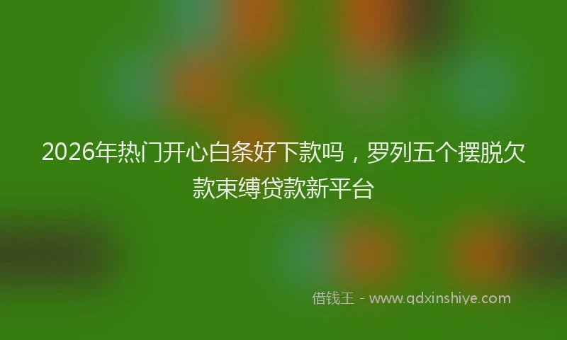 2026年热门开心白条好下款吗,罗列五个摆脱欠款束缚贷款新平台