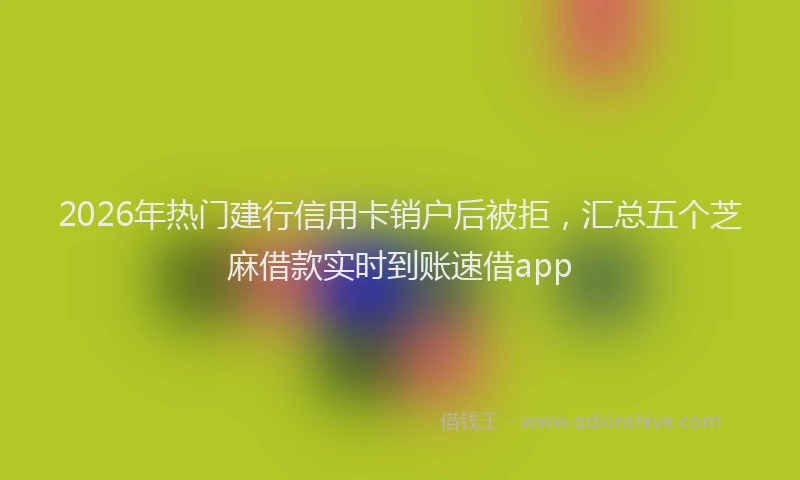 2026年热门建行信用卡销户后被拒，汇总五个芝麻借款实时到账速借app