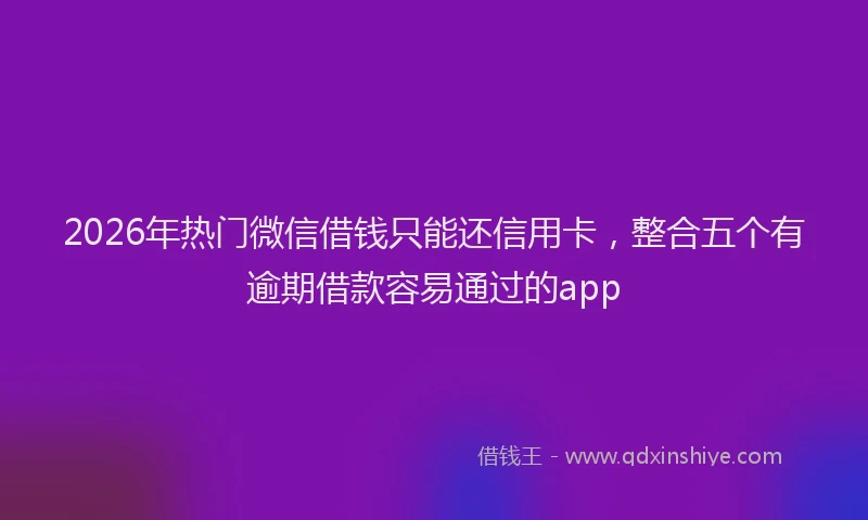 2026年热门微信借钱只能还信用卡，整合五个有逾期借款容易通过的app