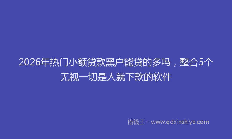 2026年热门小额贷款黑户能贷的多吗，整合5个无视一切是人就下款的软件