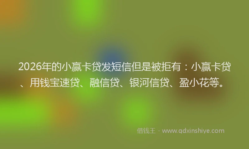 2026年的小赢卡贷发短信但是被拒有：小赢卡贷、用钱宝速贷、融信贷、银河信贷、盈小花等。