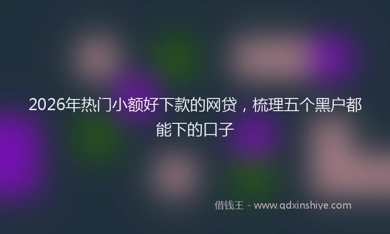 2026年热门小额好下款的网贷，梳理五个黑户都能下的口子