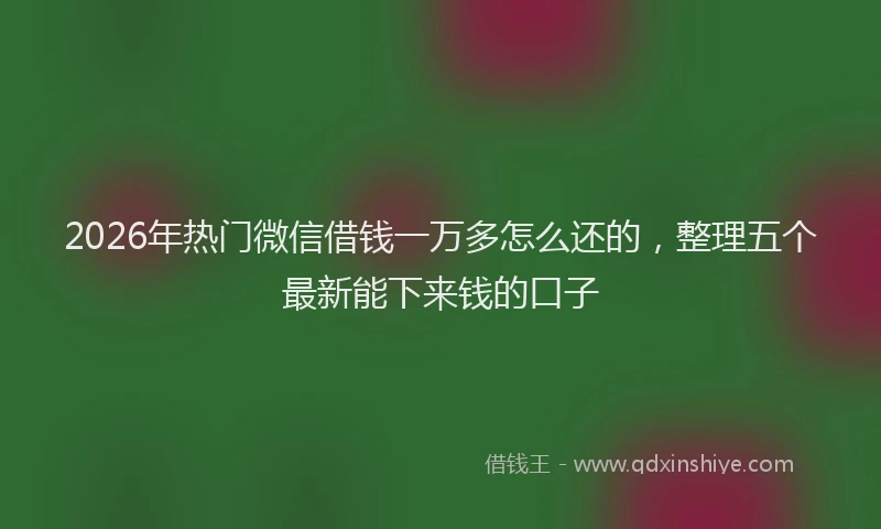 2026年热门微信借钱一万多怎么还的，整理五个最新能下来钱的口子