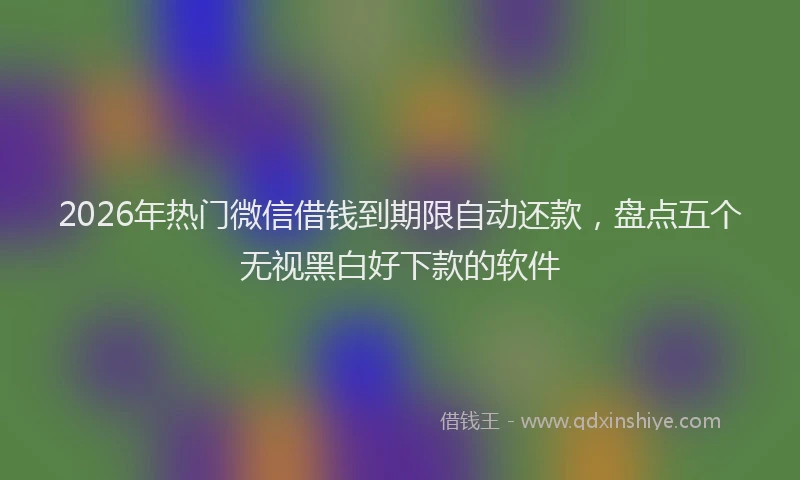 2026年热门微信借钱到期限自动还款，盘点五个无视黑白好下款的软件