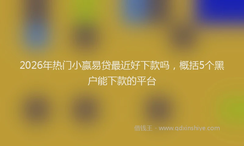 2026年热门小赢易贷最近好下款吗，概括5个黑户能下款的平台