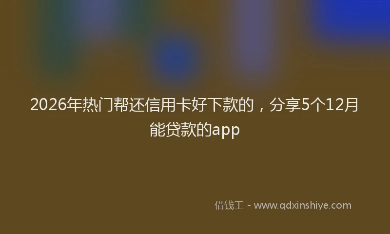 2026年热门帮还信用卡好下款的，分享5个12月能贷款的app