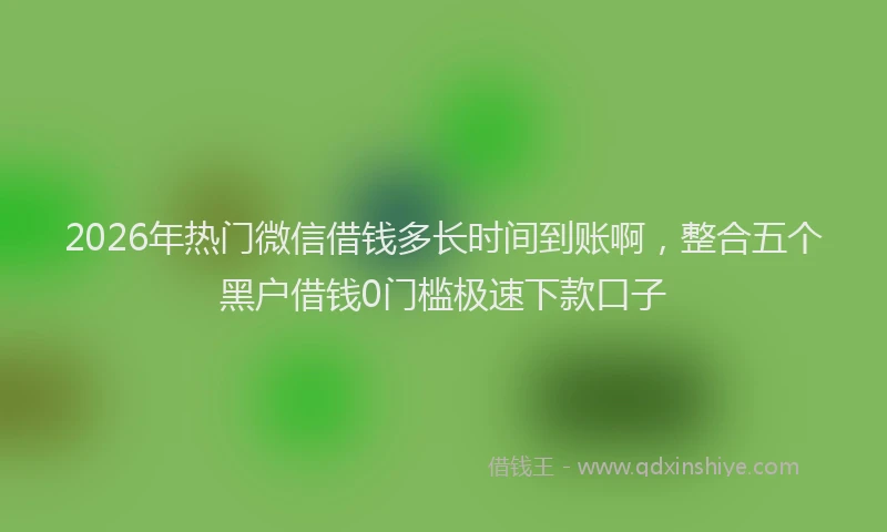 2026年热门微信借钱多长时间到账啊，整合五个黑户借钱0门槛极速下款口子