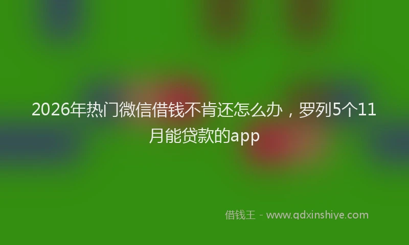 2026年热门微信借钱不肯还怎么办，罗列5个11月能贷款的app