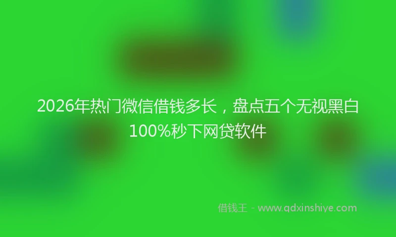 2026年热门微信借钱多长，盘点五个无视黑白100%秒下网贷软件