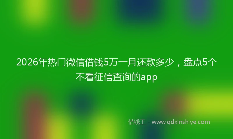 2026年热门微信借钱5万一月还款多少，盘点5个不看征信查询的app