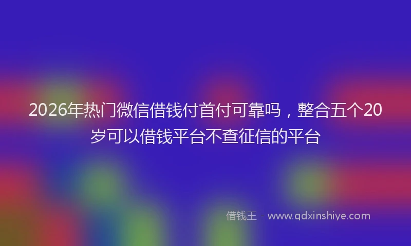 2026年热门微信借钱付首付可靠吗,整合五个20岁可以借钱平台不查征信的平台