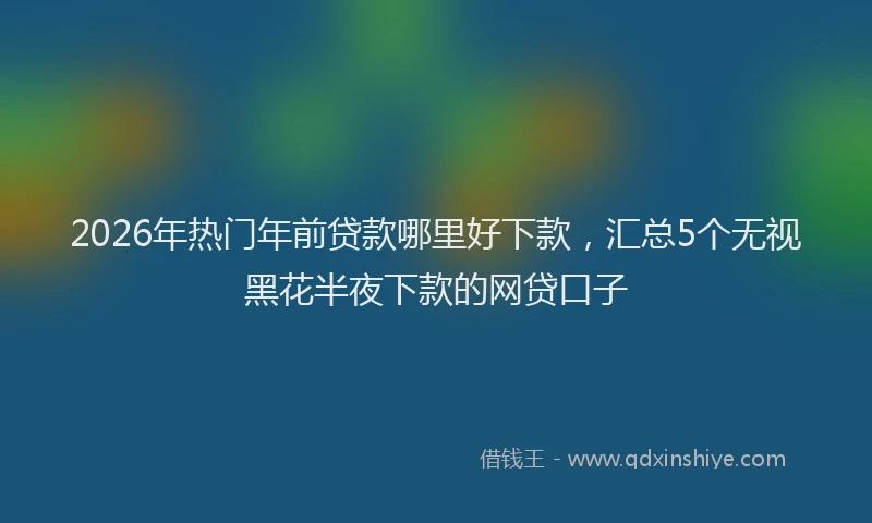 2026年热门年前贷款哪里好下款，汇总5个无视黑花半夜下款的网贷口子