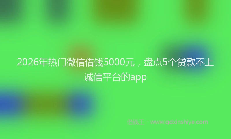 2026年热门微信借钱5000元，盘点5个贷款不上诚信平台的app