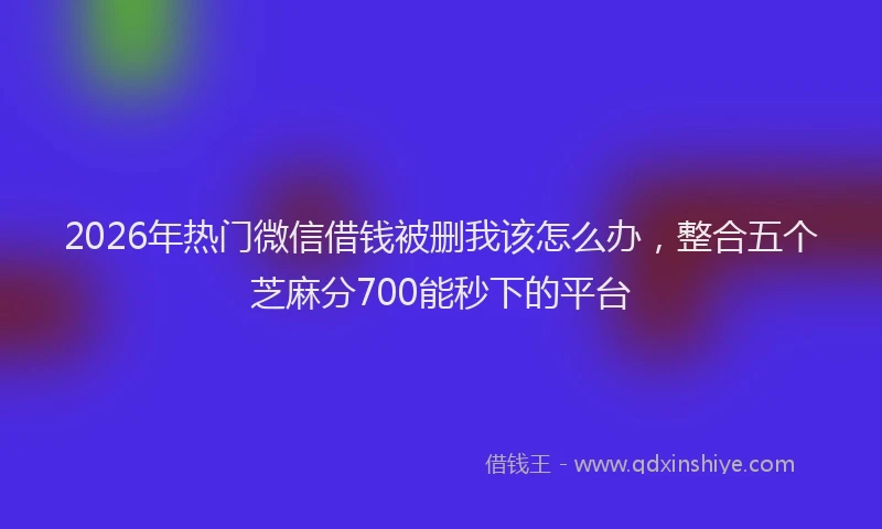 2026年热门微信借钱被删我该怎么办，整合五个芝麻分700能秒下的平台