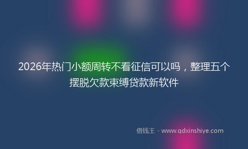 2026年热门小额周转不看征信可以吗，整理五个摆脱欠款束缚贷款新软件