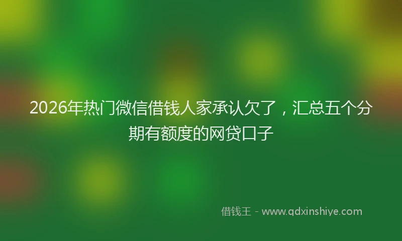2026年热门微信借钱人家承认欠了，汇总五个分期有额度的网贷口子