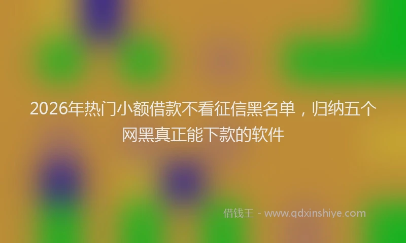 2026年热门小额借款不看征信黑名单,归纳五个网黑真正能下款的软件