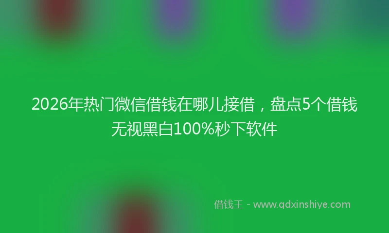 2026年热门微信借钱在哪儿接借，盘点5个借钱无视黑白100%秒下软件