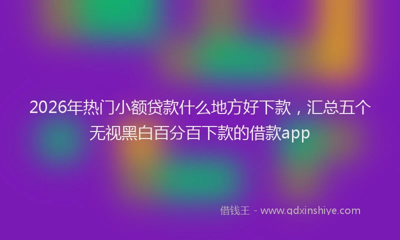 2026年热门小额贷款什么地方好下款，汇总五个无视黑白百分百下款的借款app