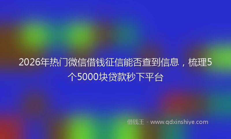 2026年热门微信借钱征信能否查到信息，梳理5个5000块贷款秒下平台