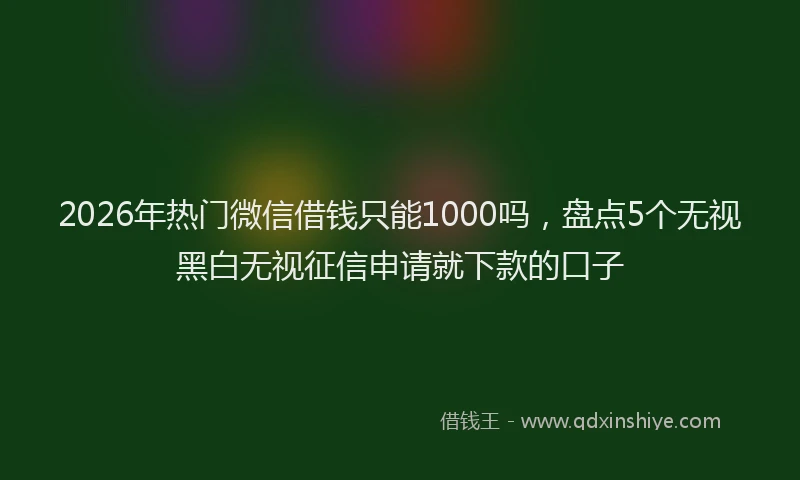 2026年热门微信借钱只能1000吗，盘点5个无视黑白无视征信申请就下款的口子