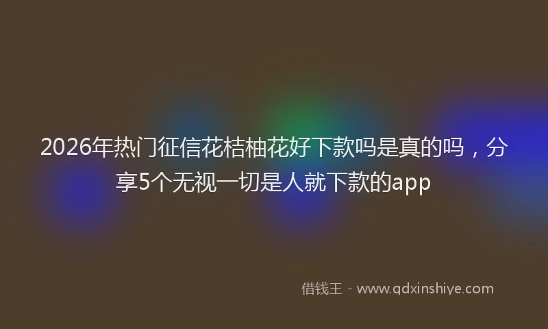 2026年热门征信花桔柚花好下款吗是真的吗，分享5个无视一切是人就下款的app