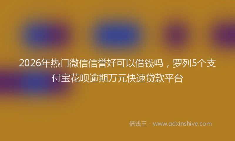 2026年热门微信信誉好可以借钱吗，罗列5个支付宝花呗逾期万元快速贷款平台