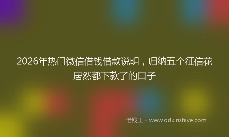 2026年热门微信借钱借款说明,归纳五个征信花居然都下款了的口子