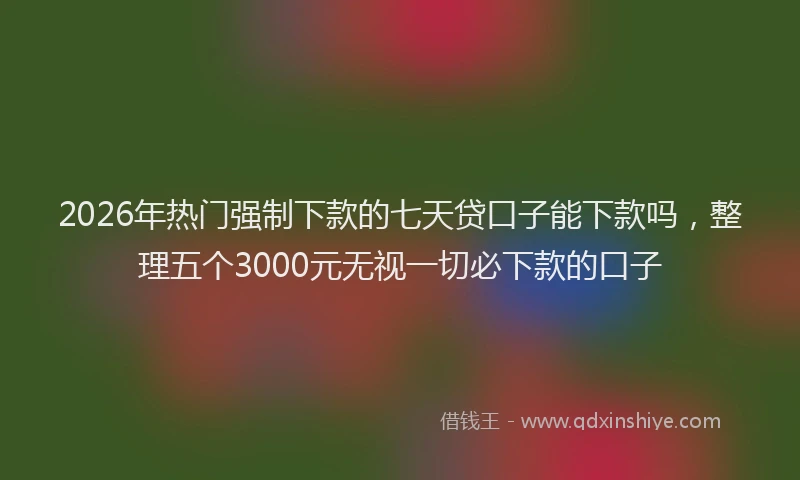 2026年热门强制下款的七天贷口子能下款吗，整理五个3000元无视一切必下款的口子