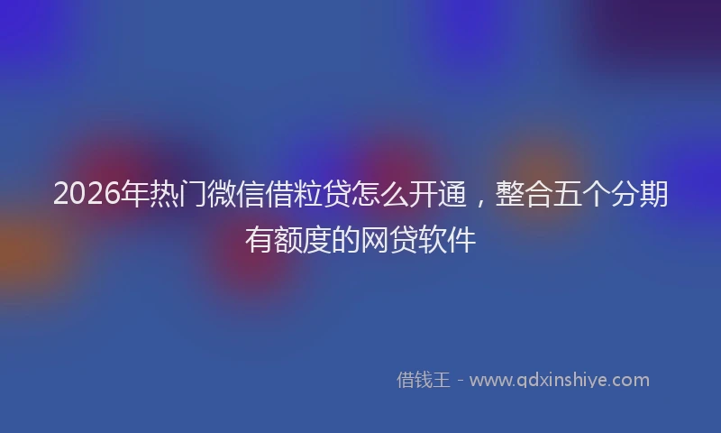 2026年热门微信借粒贷怎么开通，整合五个分期有额度的网贷软件