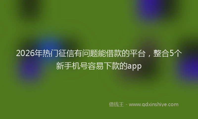 2026年热门征信有问题能借款的平台，整合5个新手机号容易下款的app
