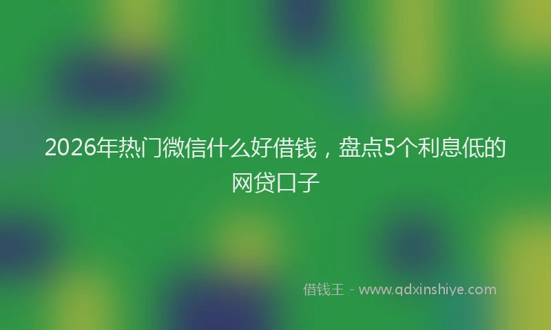 2026年热门微信什么好借钱，盘点5个利息低的网贷口子
