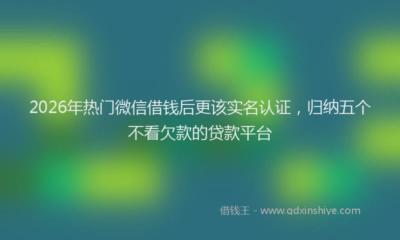 2026年热门微信借钱后更该实名认证，归纳五个不看欠款的贷款平台