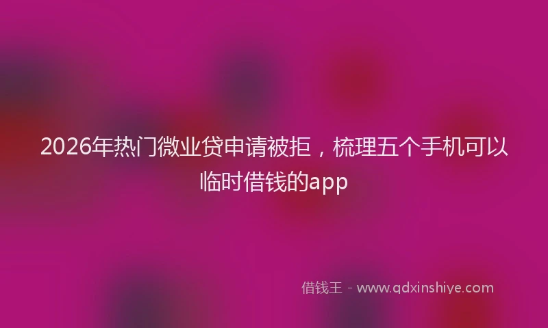 2026年热门微业贷申请被拒，梳理五个手机可以临时借钱的app
